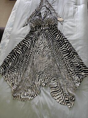 Black and White animal print halter dress by Soma NWT
